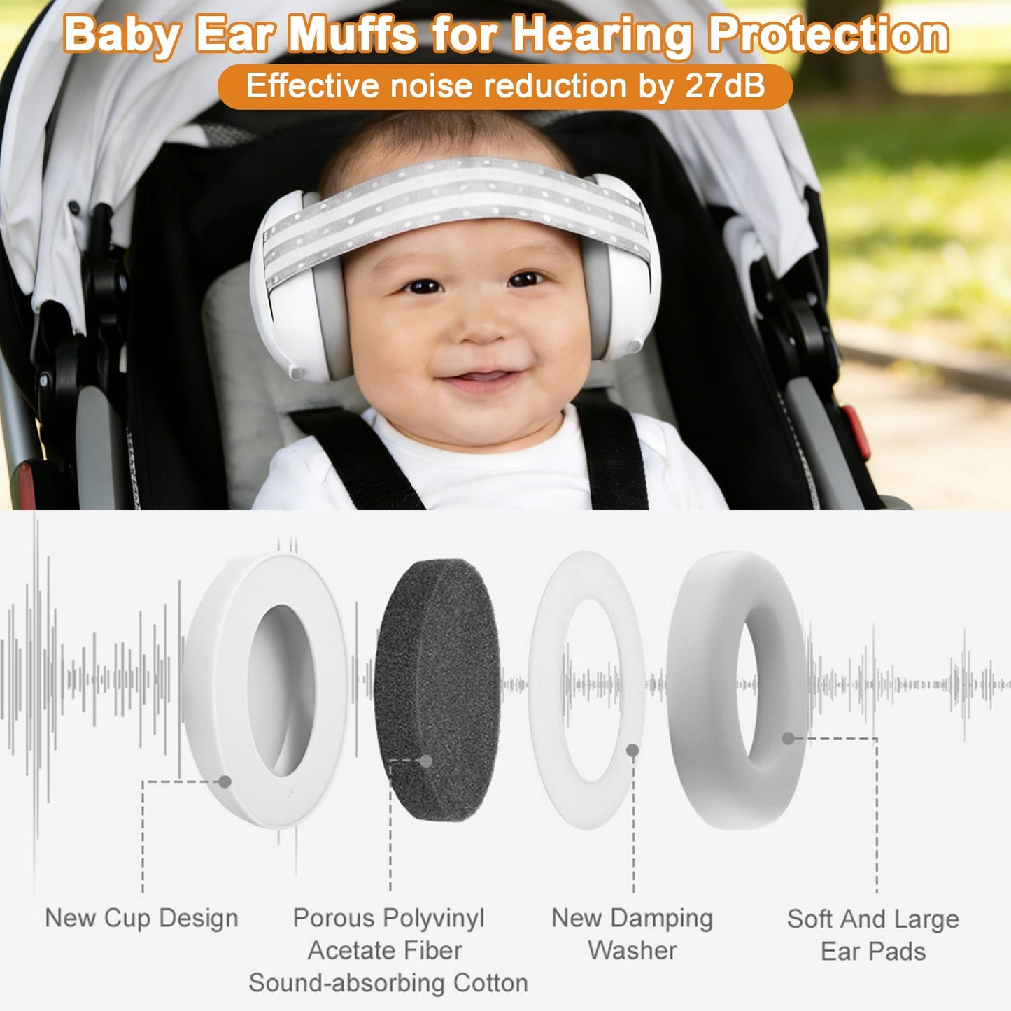Baby Ear Protection Classic Grey