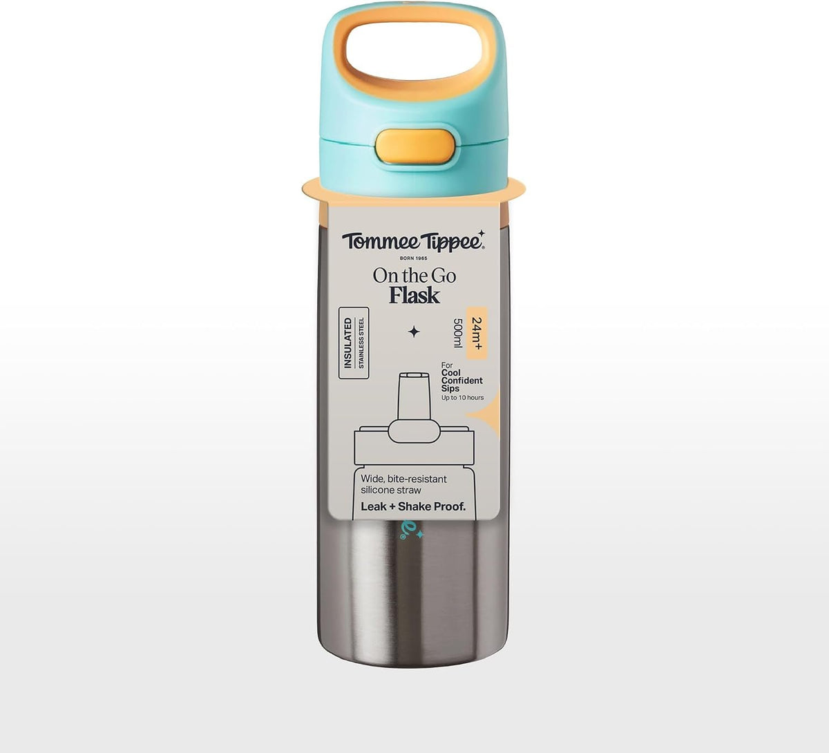 Tommee Tippee Stainless Steel Toddler Water Bottle with Straw