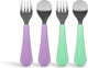 Ubbi Stainless Steel Utensil Set – Smoothie Purple & Sugar Snap