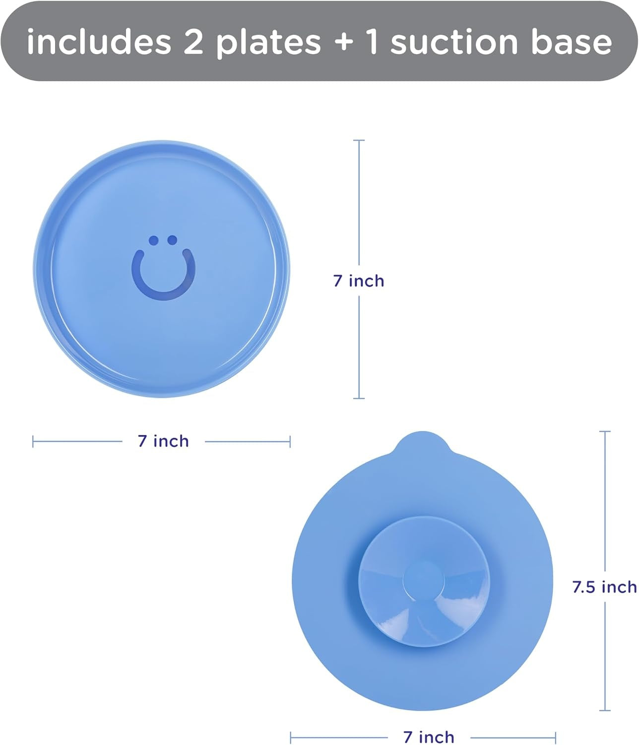 Ubbi: Silicone Suction Plates for Babies & Toddlers (2-Pack) – Polaris Blue
