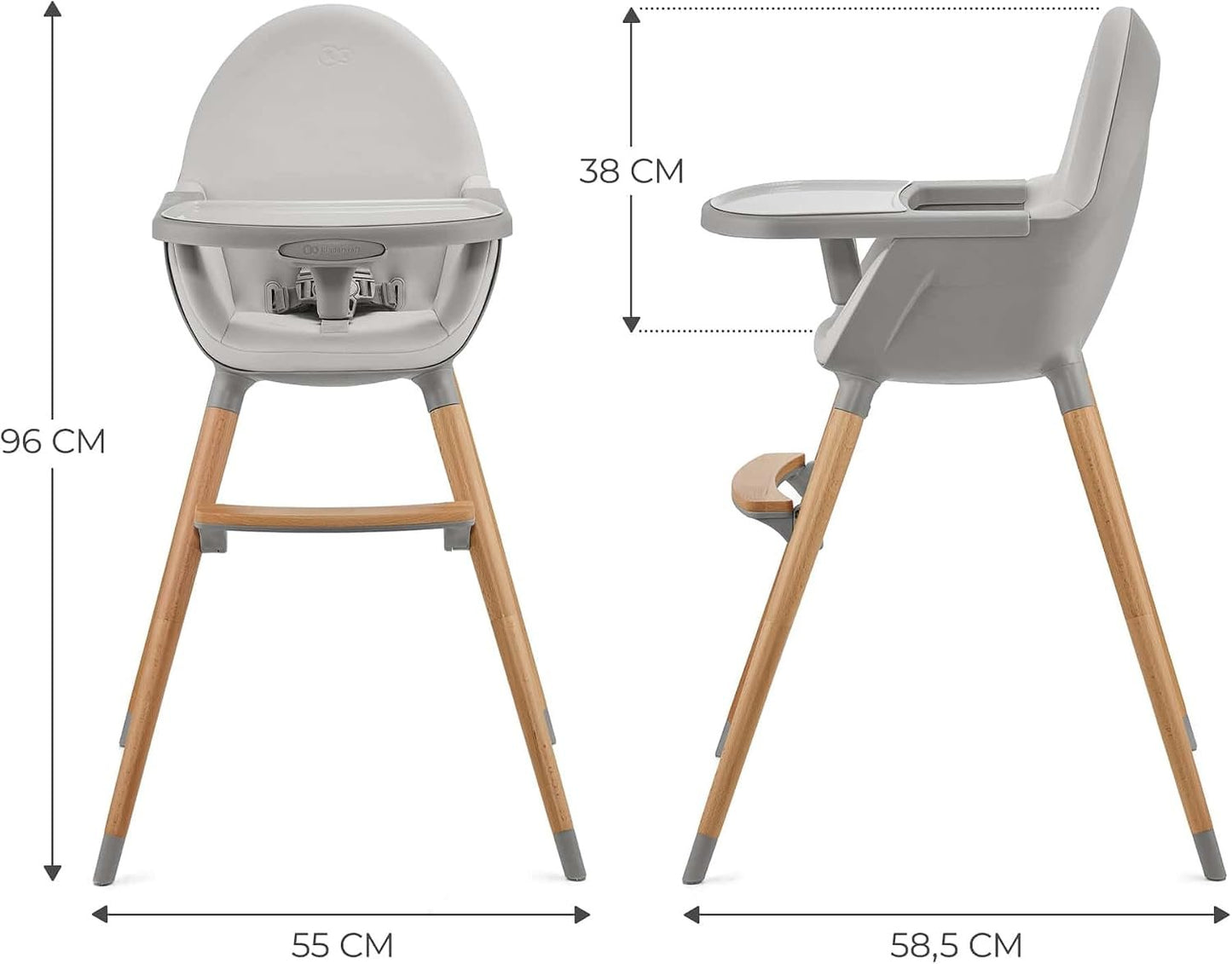 Kinderkraft: FINI 2 High Chair - Grey (Fini2 Grey)