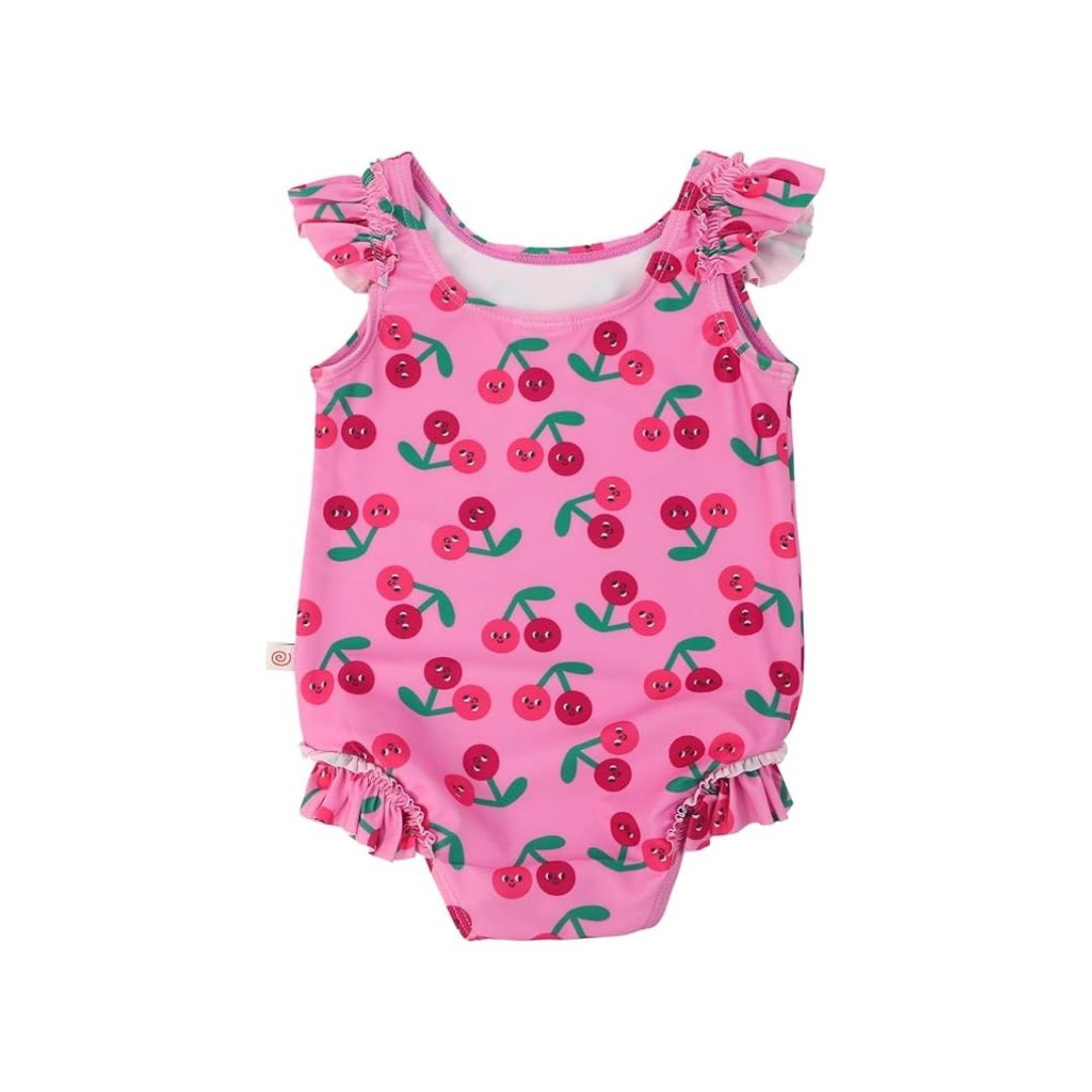 Zoocchini Ruffled 1 Piece Swimsuit Cheery