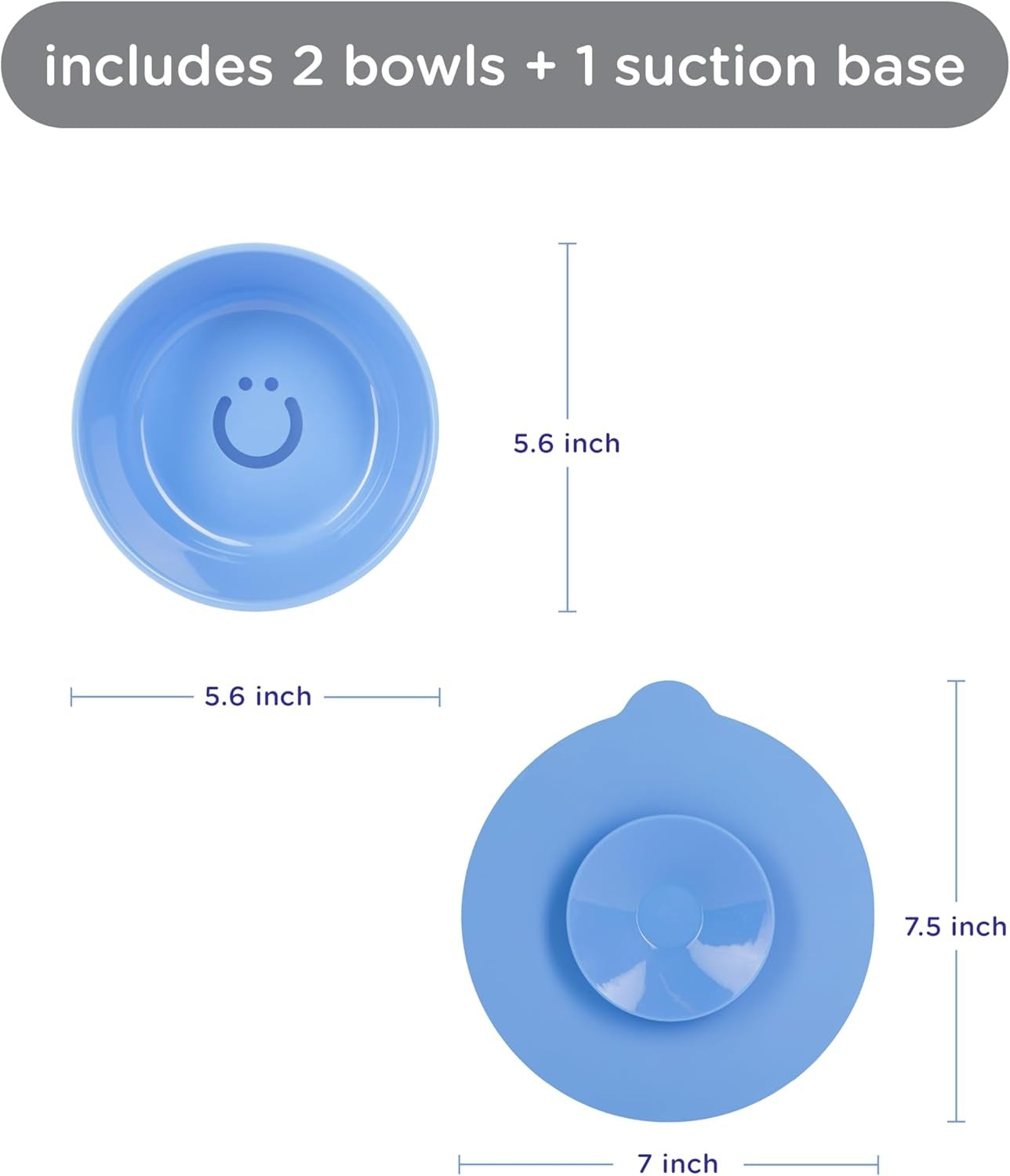 Ubbi: Silicone Suction Bowls for Babies & Toddlers (2-Pack) – Polaris Blue