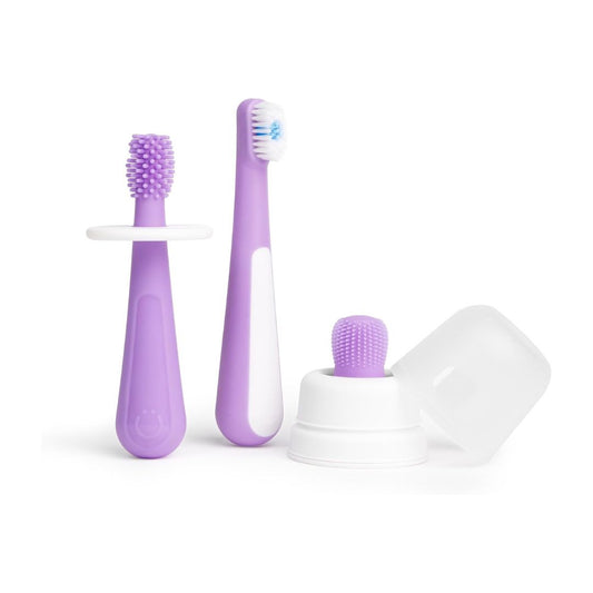 Ubbi: Grow with Me Toothbrush Training Set for Babies & Toddlers – Purple