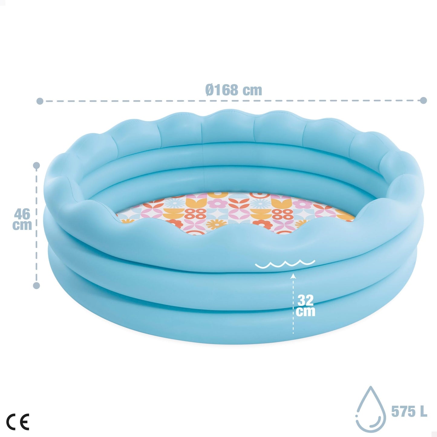 Intex Wavy Edge Pool 56191NP (Inflated) 168 x 46 cm