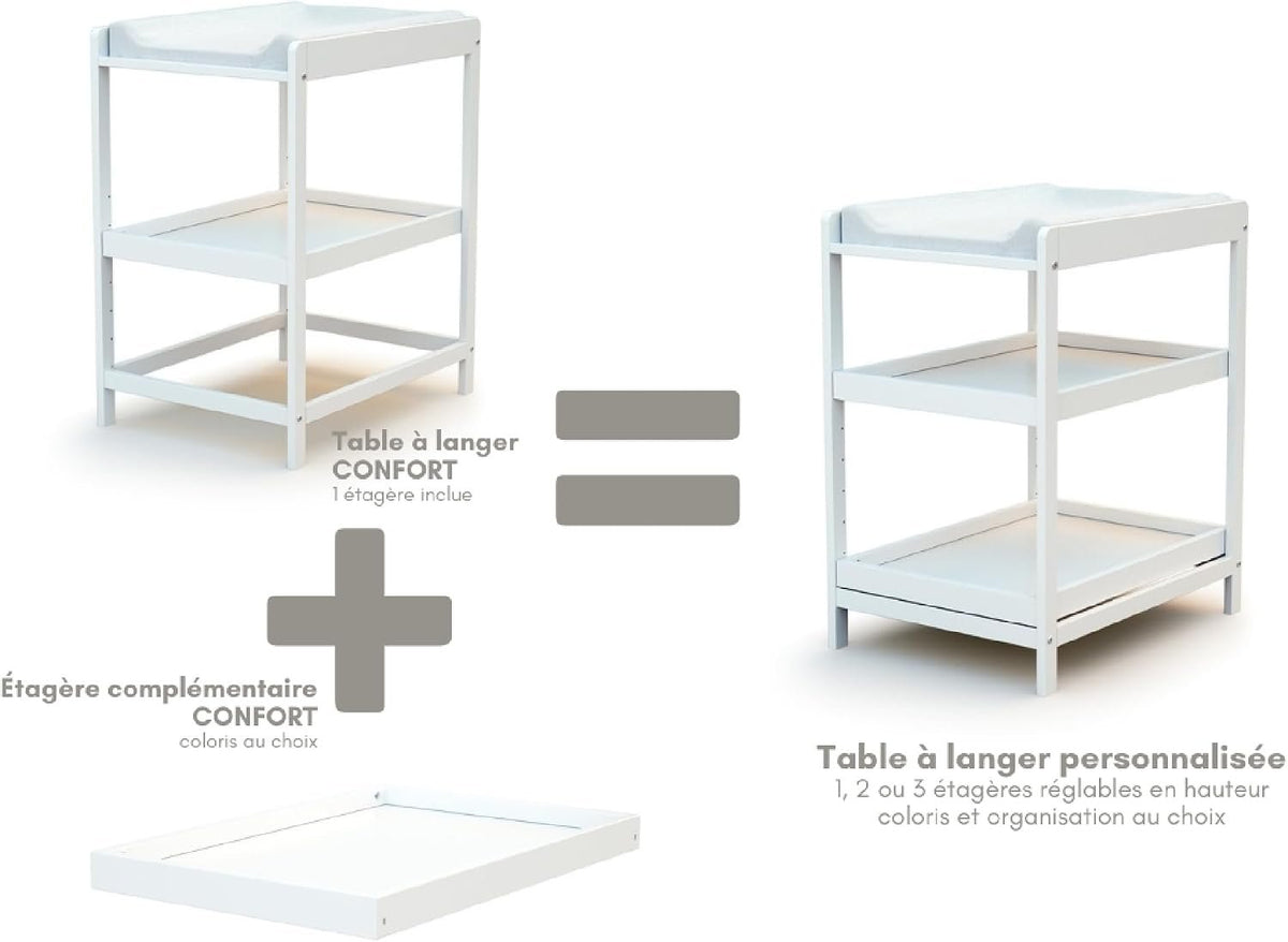 Jurababy: Changing Table LIMA - Compact Wooden Nursery Station