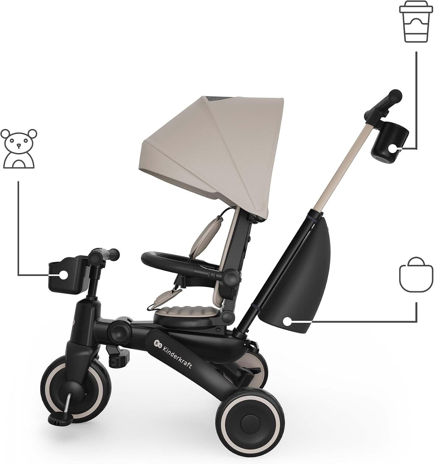 Kinderkraft: JAZZ 3 Folding Tricycle - Beige