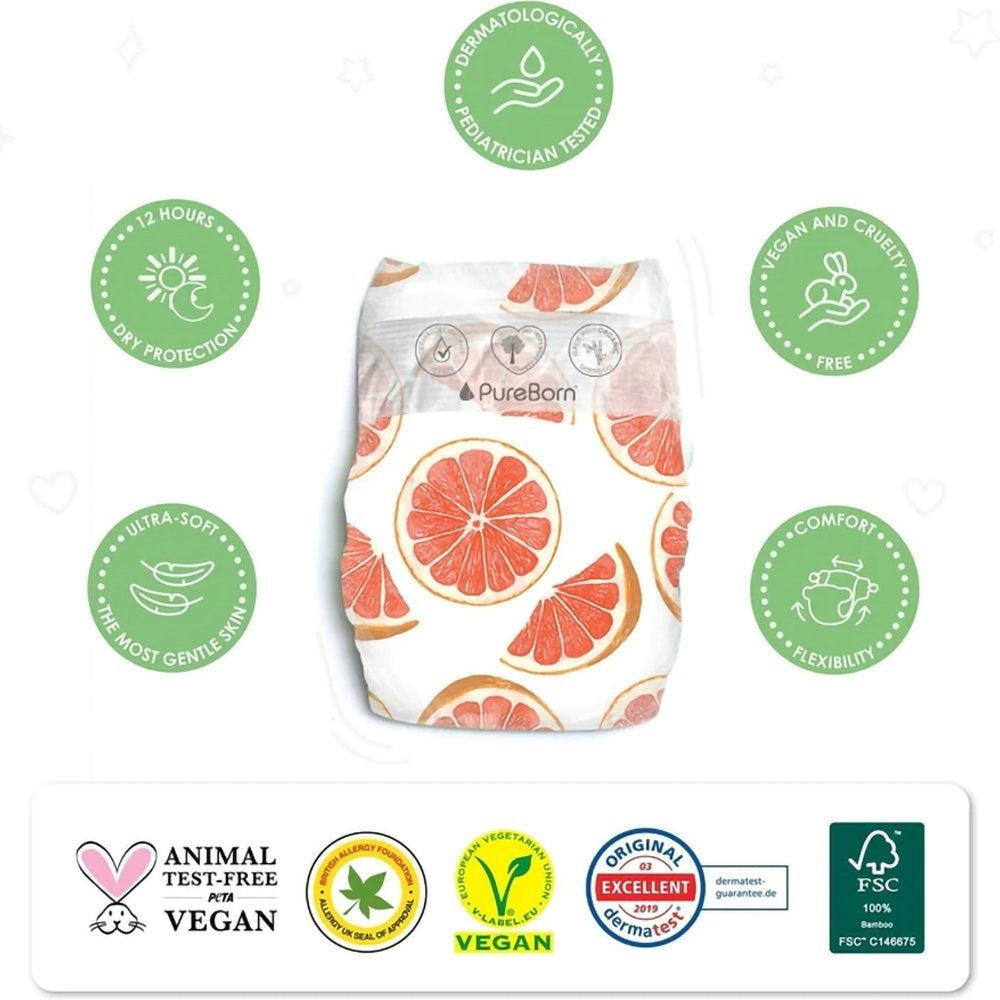 PureBorn Organic Bamboo Unisex Nappies