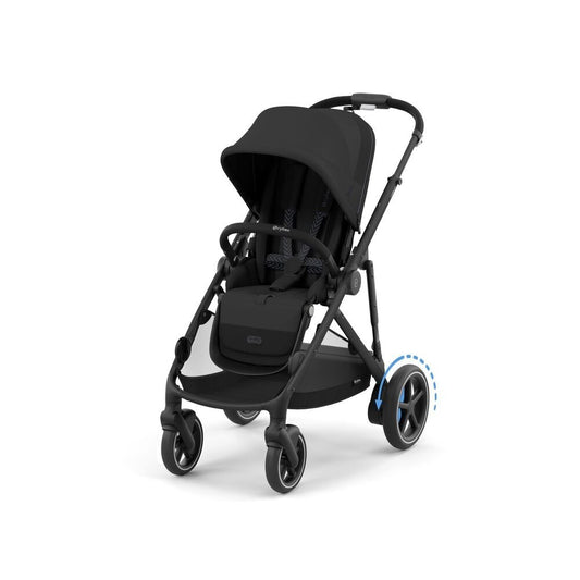 CYBEX Gold e-GAZELLE S Power-Assist Stroller – Black Frame / Moon Black