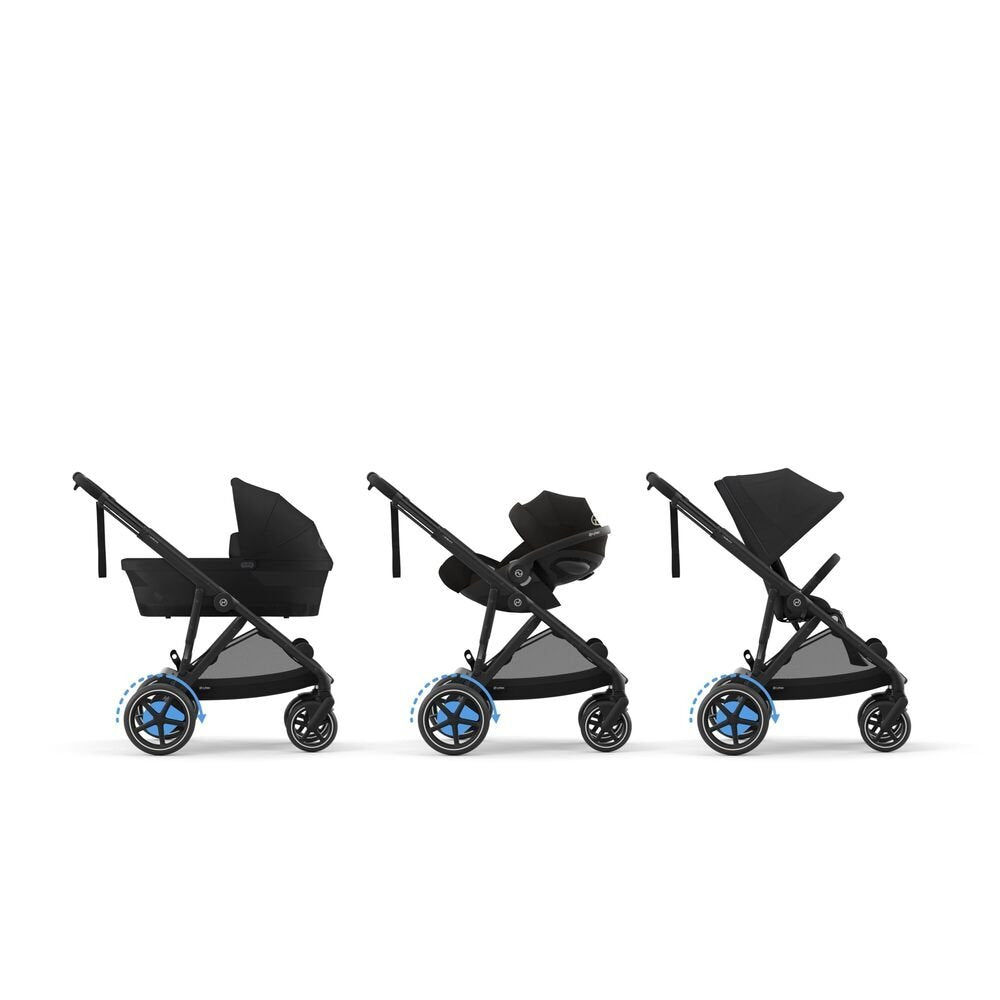 CYBEX Gold e-GAZELLE S Power-Assist Stroller – Black Frame / Moon Black