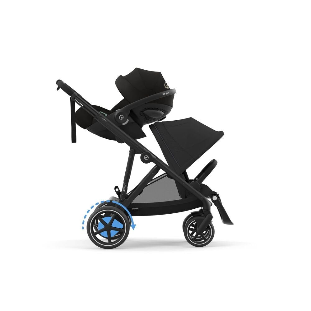 CYBEX Gold e-GAZELLE S Power-Assist Stroller – Black Frame / Moon Black