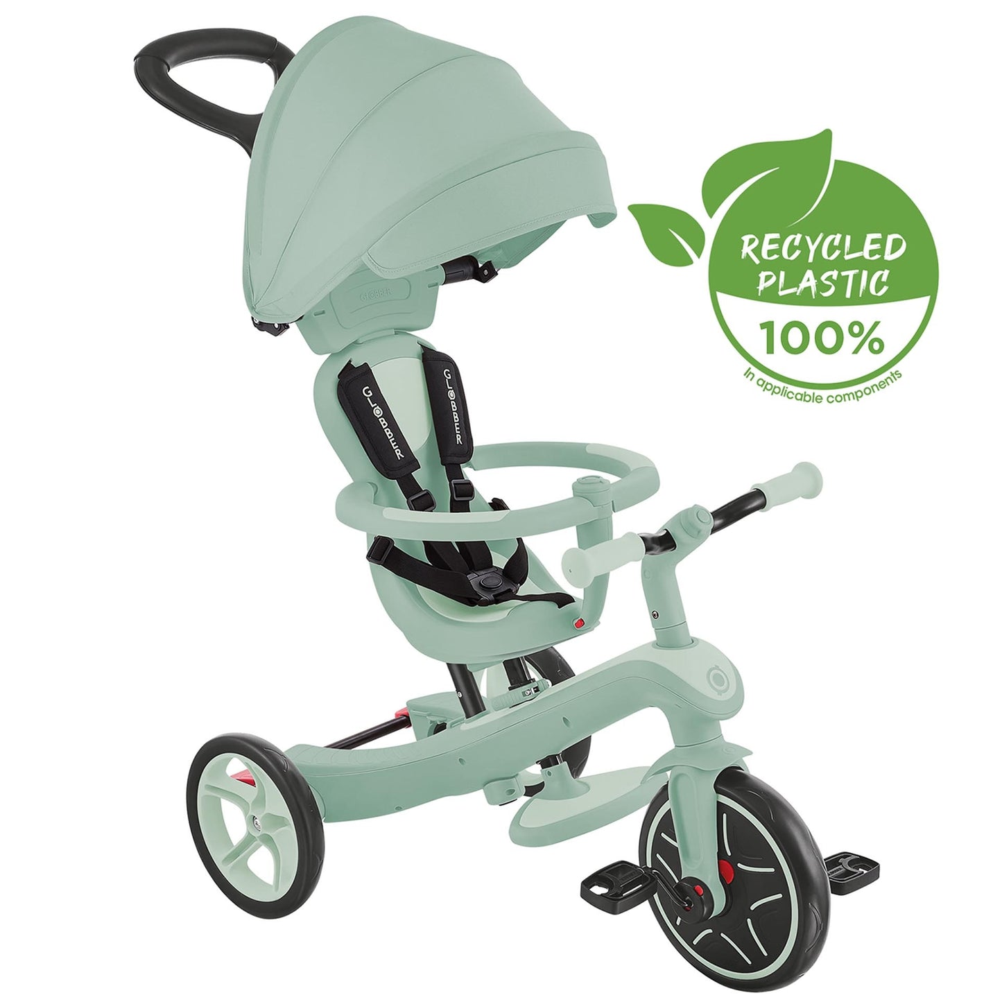 Globber Explorer Trike 4in1 Ecologic Baby Trike to Balance Bike (Pistachio)