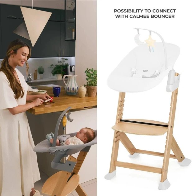 Kinderkraft: ENOCK Wooden High Chair with Nordic Breeze Cushion