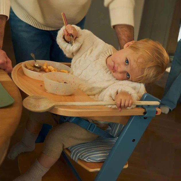 Kinderkraft: ENOCK Wooden High Chair with Nordic Breeze Cushion