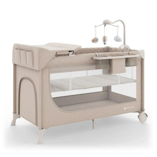 Kinderkraft: LEODY UP Travel Cot & Playpen with Changing Table - Beige