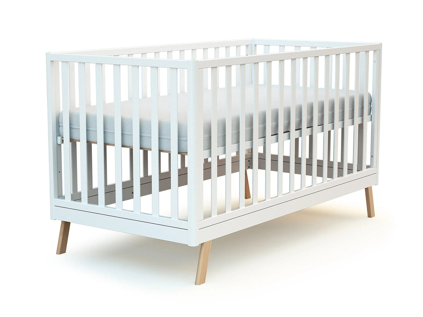 Jurababy: Convertible Baby Bed KASA (70x140cm) - 2-in-1 Nursery Crib to Toddler Bed