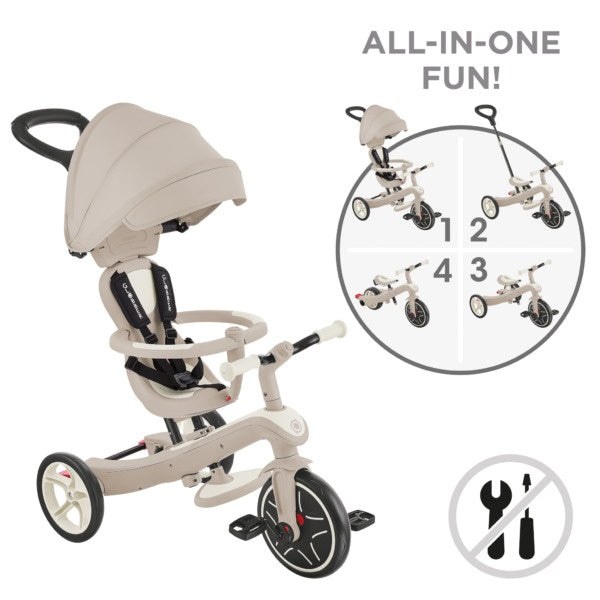 Globber Explorer Trike 4in1 Ecologic Baby Trike to Balance Bike (Coconut)