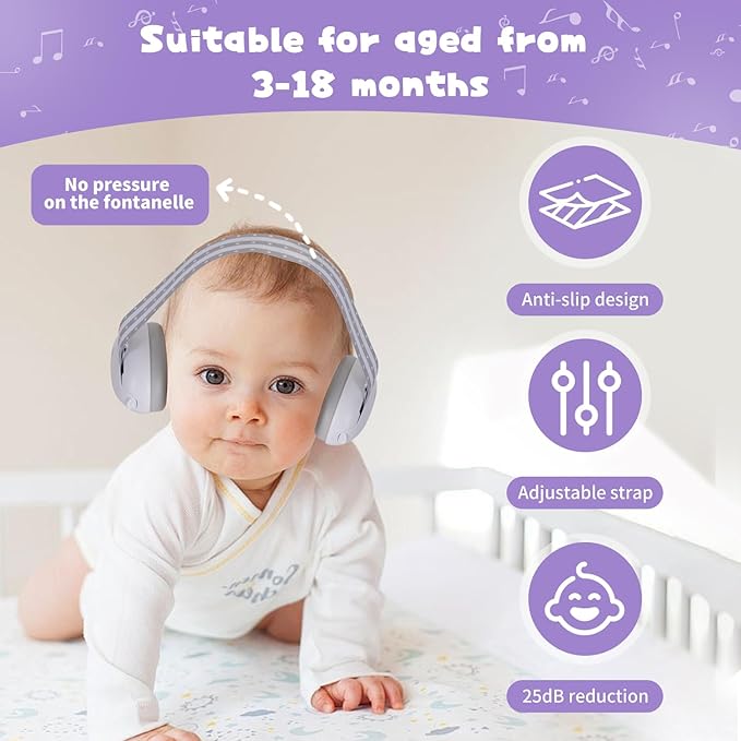 Baby 2-in-1 Noise Protection Headphones: Cartoon Grey Edition