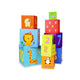 Classic World Wooden Stacking Blocks (Numbers & Animals, 10-Piece Set)