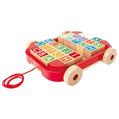 Hape Pull-Along Cart with Stacking Blocks