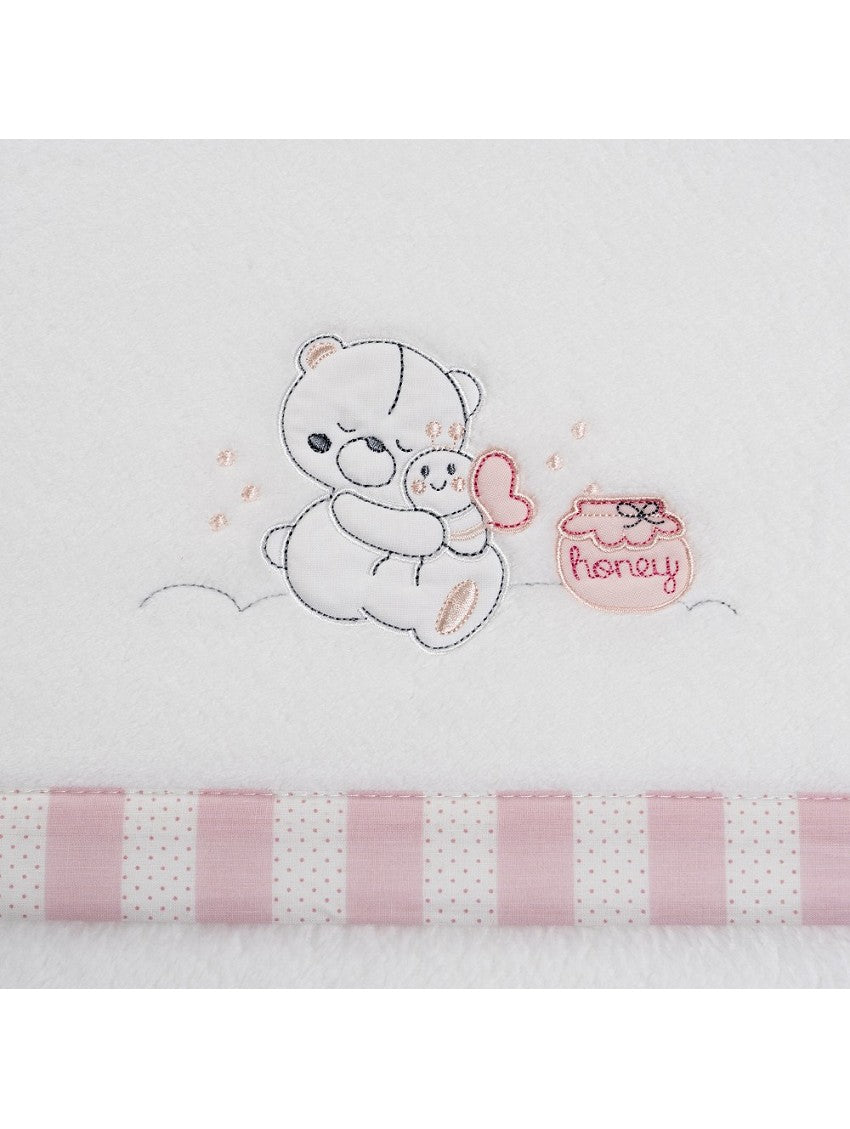 Crib Sheets Coralina Honey Bear White Pink