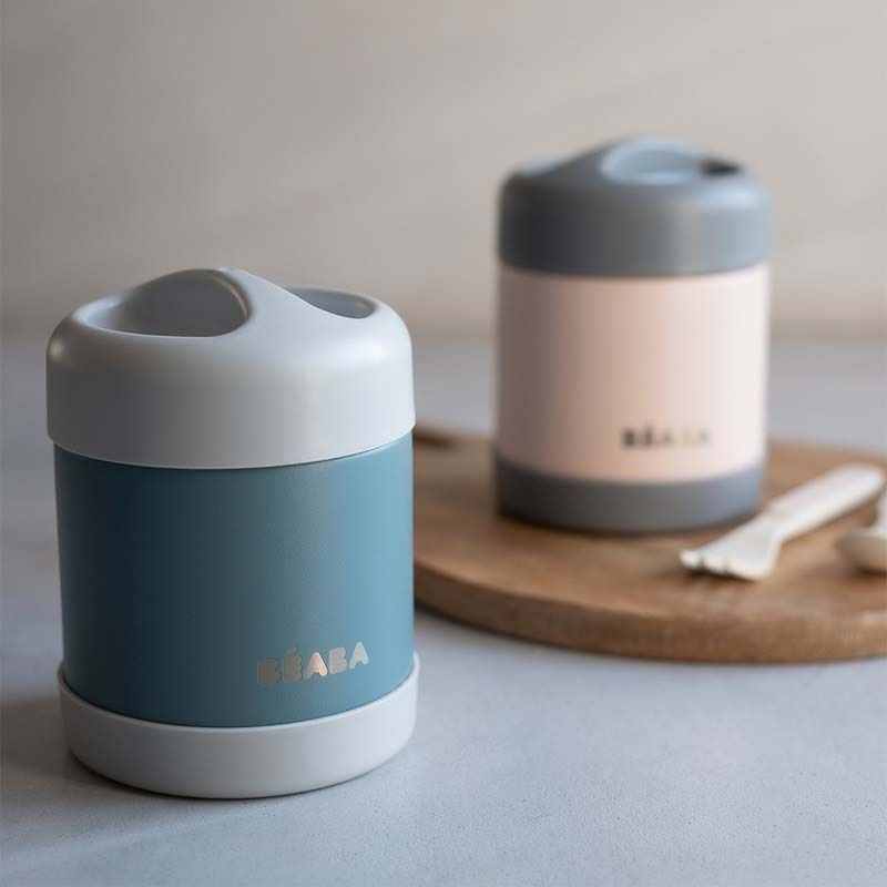 BÉABA Thermo-Portion Insulated Stainless Steel Food Jar (300ml – Light Mist / Eucalyptus Green)