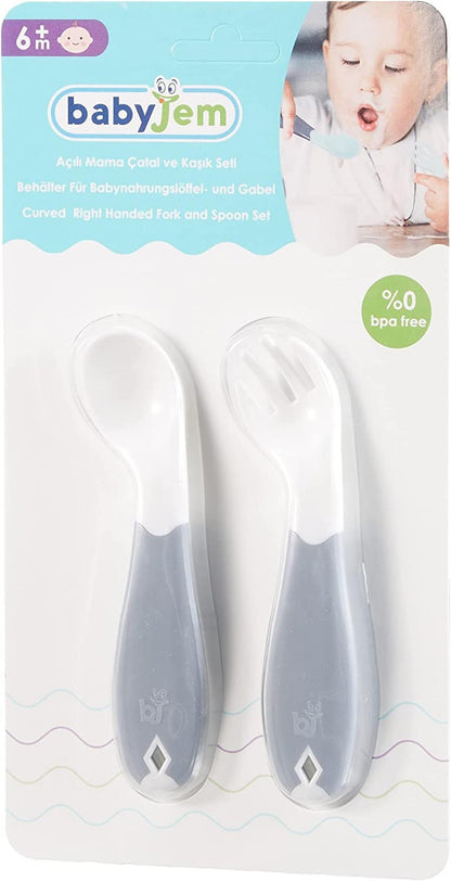 Babyjem Curved Right Handed Fork and Spoon Set