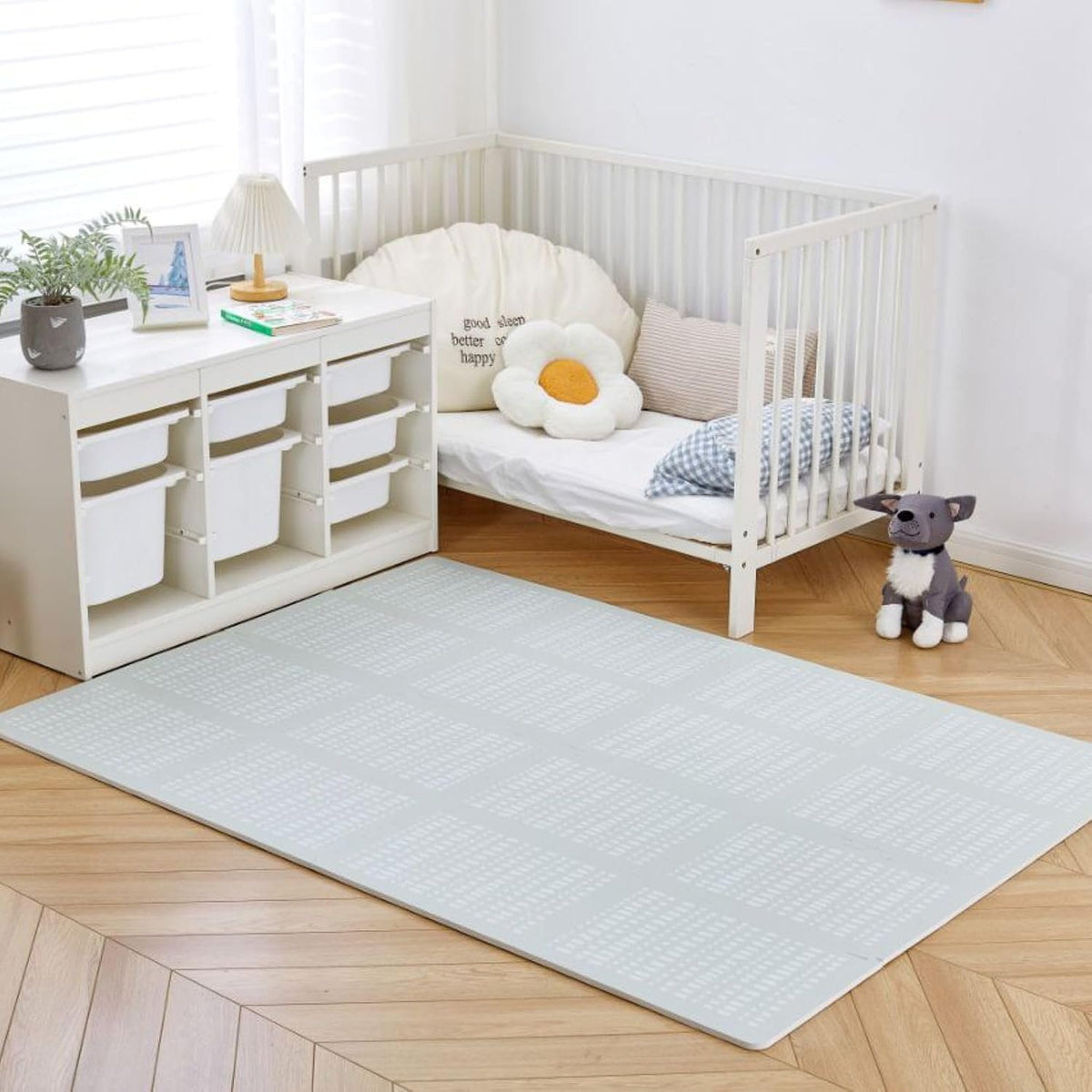 Stylish XL Foam Baby Play Mat – Grey Hygge Design