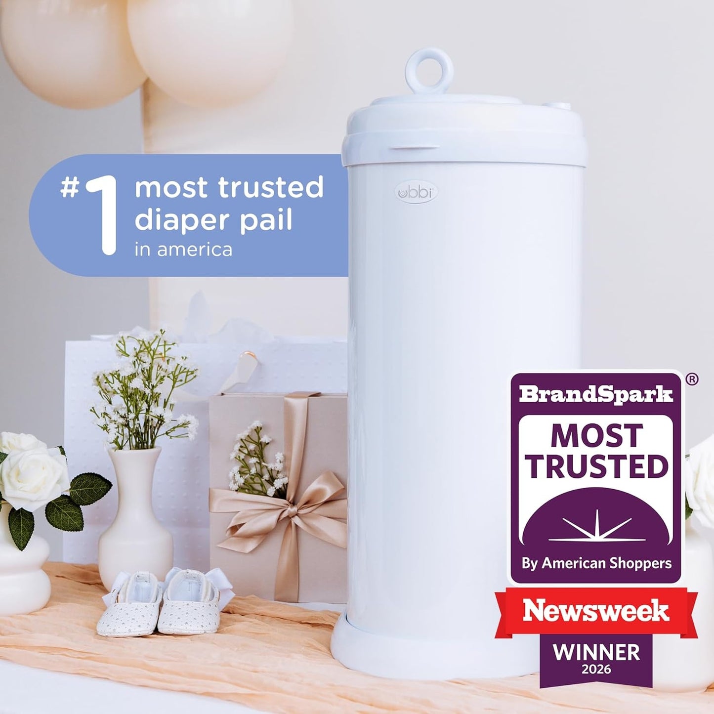 Ubbi: Steel Odor-Locking Diaper Pail – Gray