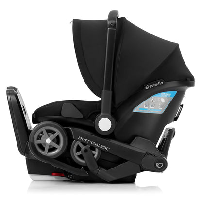 Evenflo Shyft DualRide Infant Car Seat - Stroller Combo with Carryall Storage Beaufort Black