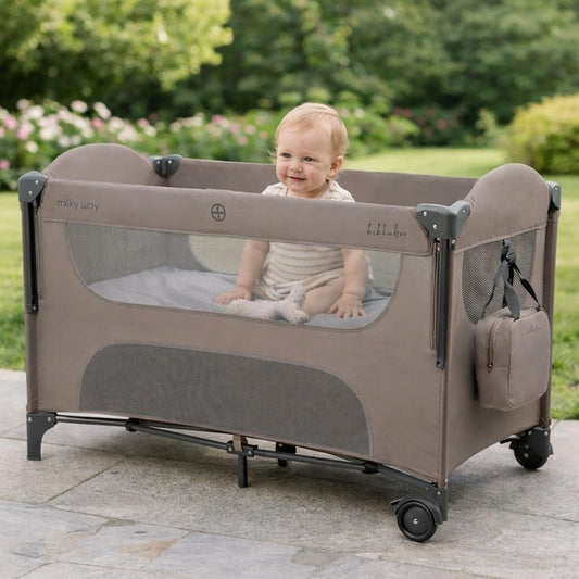 Kikkaboo: 2 Levels Baby Cot – Milky Way Beige