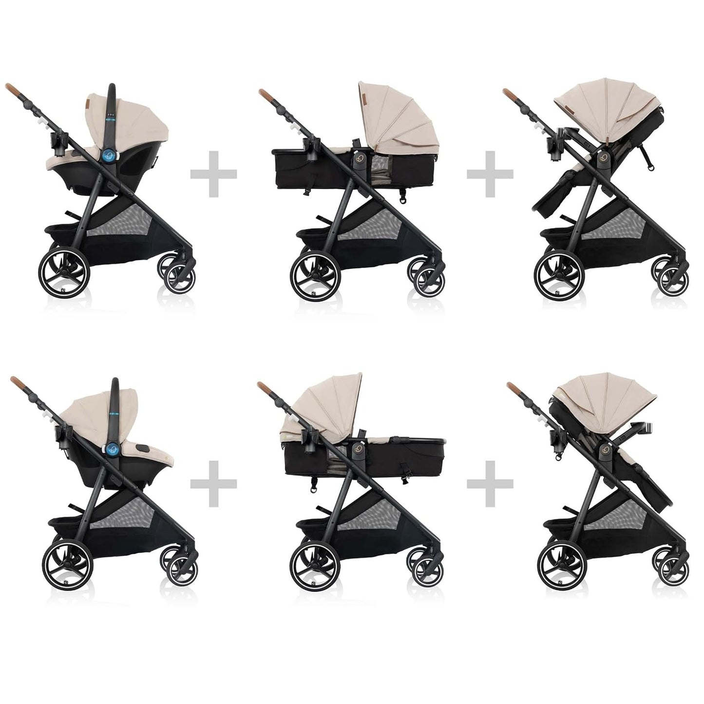 Evenflo®: Sistema de Viaje Shyft™ Intuiti+ con Revolve180™ LiteMax™ NXT y SensorySoothe™ – Champán