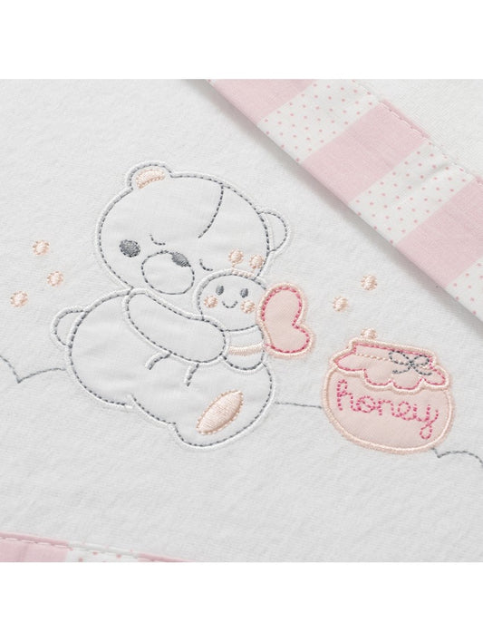 Crib Sheets Flannel Honey Bear White Pink