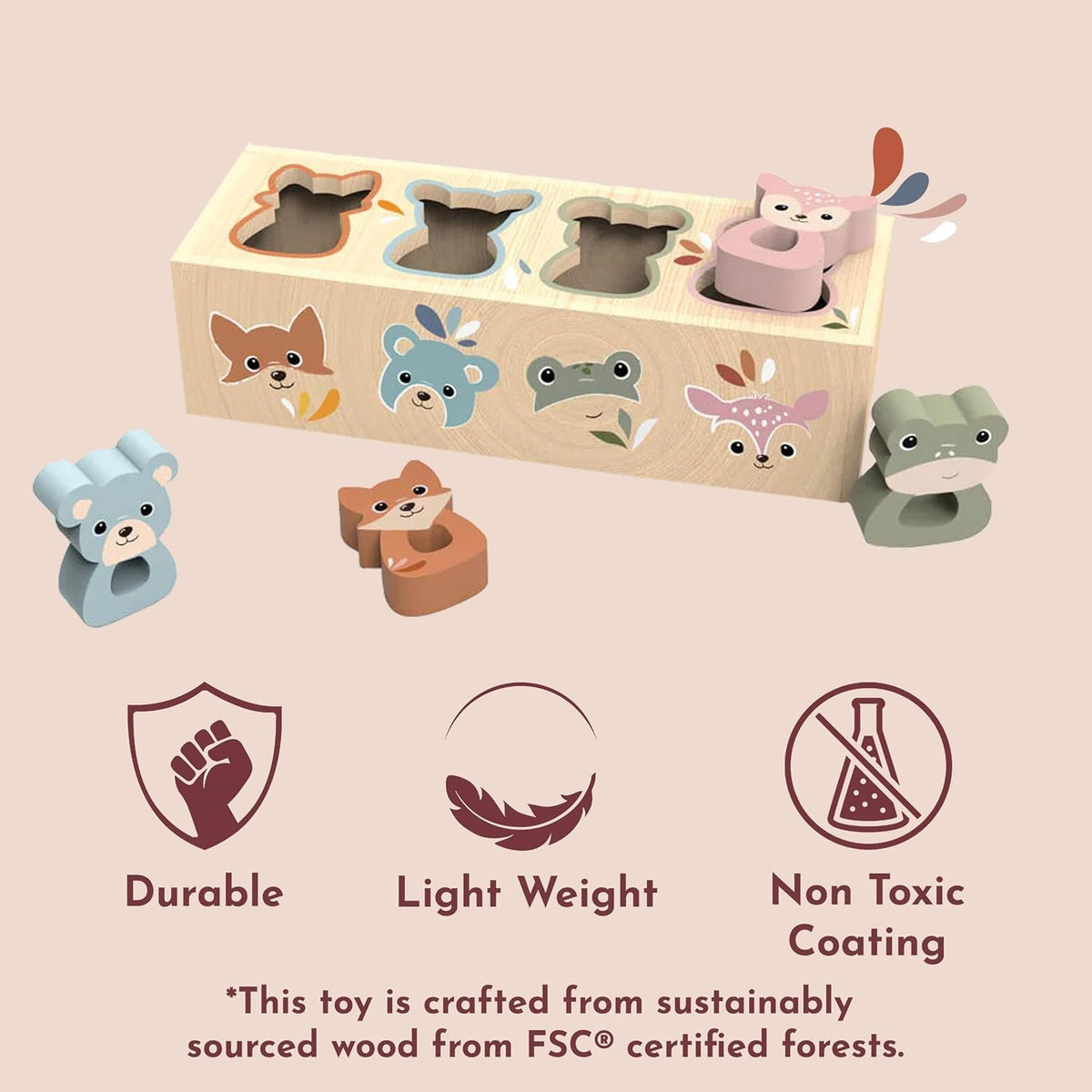 Speedy Monkey Wooden Animal Shape Box