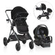 Evenflo Pivot Xpand Modular Travel System with LiteMax Infant Car Seat Ayrshire Black