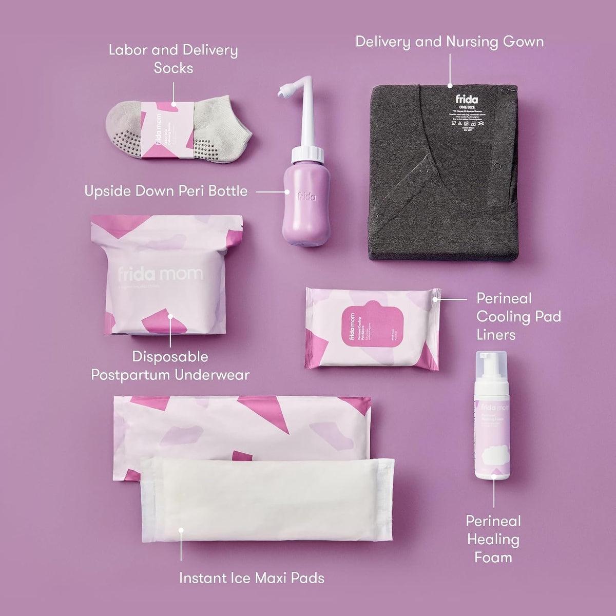 Frida Mom: Labor, Delivery & Postpartum Recovery Hospital Kit (15-Piece Set)