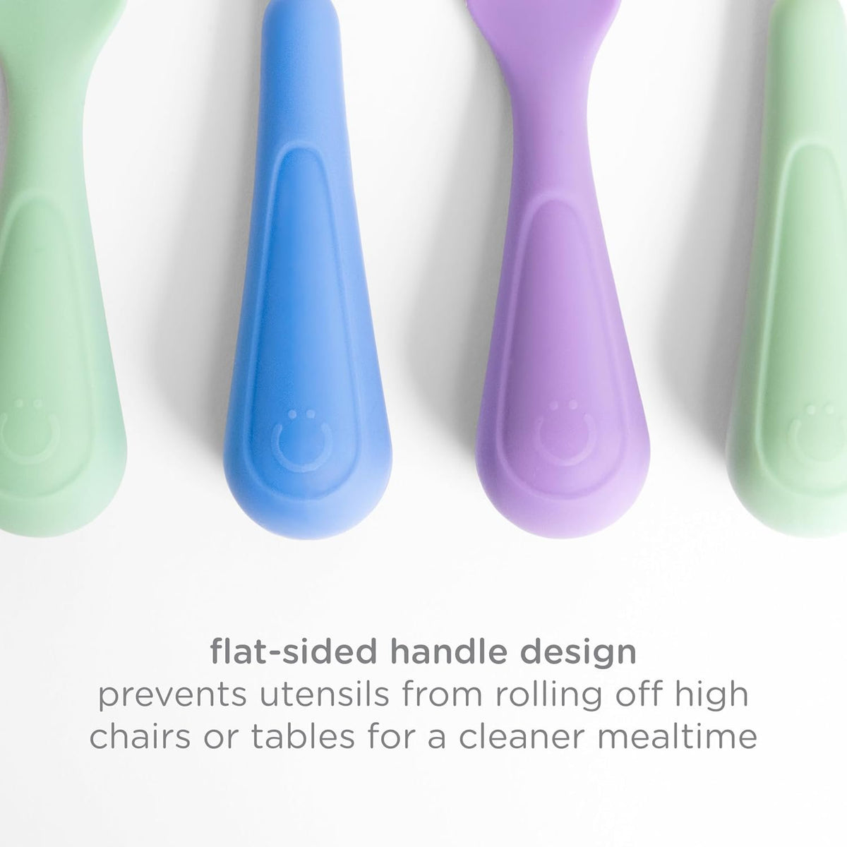 Ubbi Stainless Steel Utensil Set – Smoothie Purple & Sugar Snap