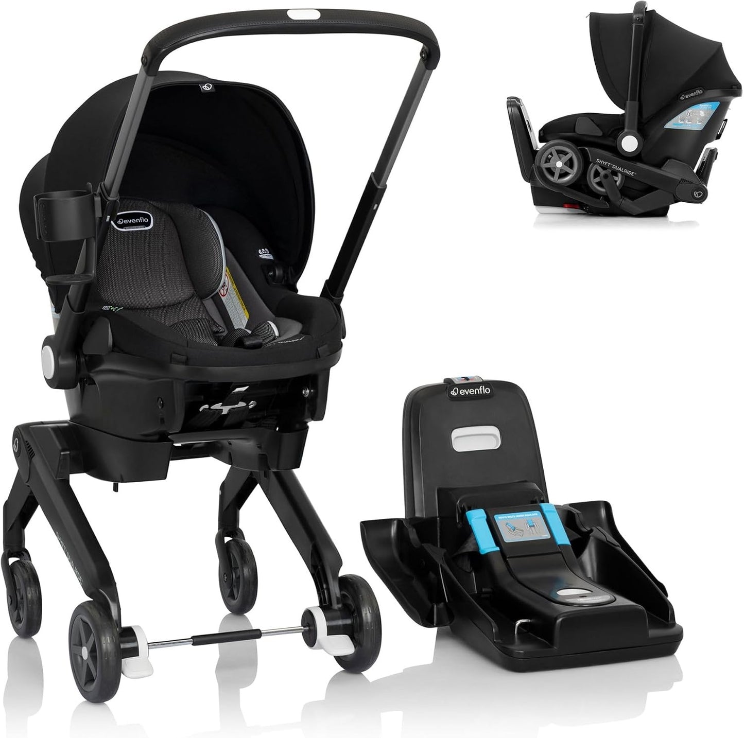 Evenflo: Shyft DualRide Infant Car Seat & Stroller Combo – Beaufort Black