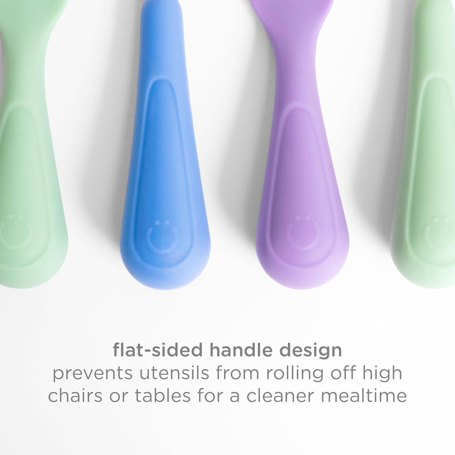 Ubbi: Toddler Stainless Steel Fork & Spoon Set (4-Pack) – Blue & Green