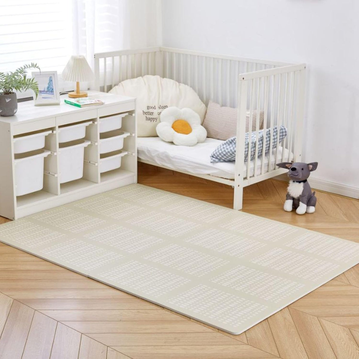 Stylish XL Foam Baby Play Mat – Beige Hygge Design