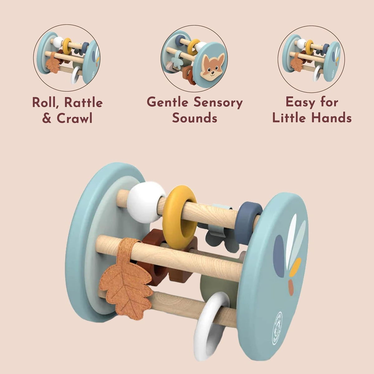 Speedy Monkey Fox Roller Rattle Baby Toy