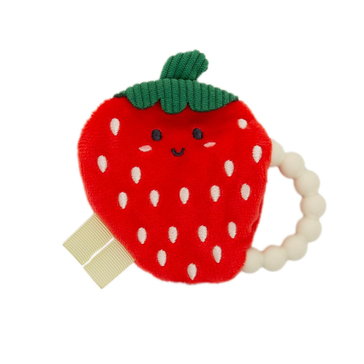 Pearhead Strawberry Plush Sensory Baby Teether