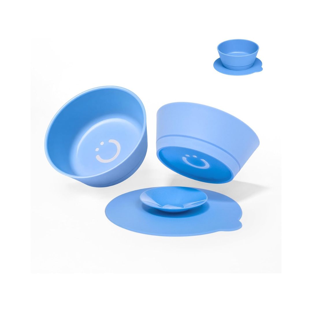Ubbi: Silicone Suction Bowls for Babies & Toddlers (2-Pack) – Polaris Blue