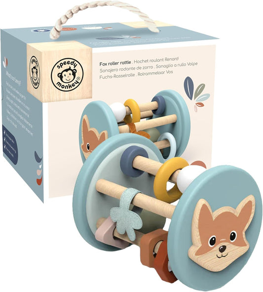 Speedy Monkey Fox Roller Rattle Baby Toy