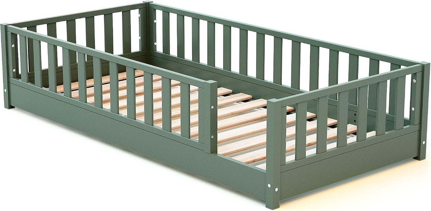 Jurababy: Floor Bed SONHO Mini (70 x 140 cm) - Montessori Wooden House Frame Bed