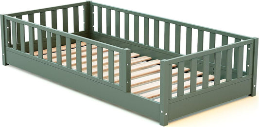 Jurababy: Floor Bed SONHO Mini (70 x 140 cm) - Montessori Wooden House Frame Bed