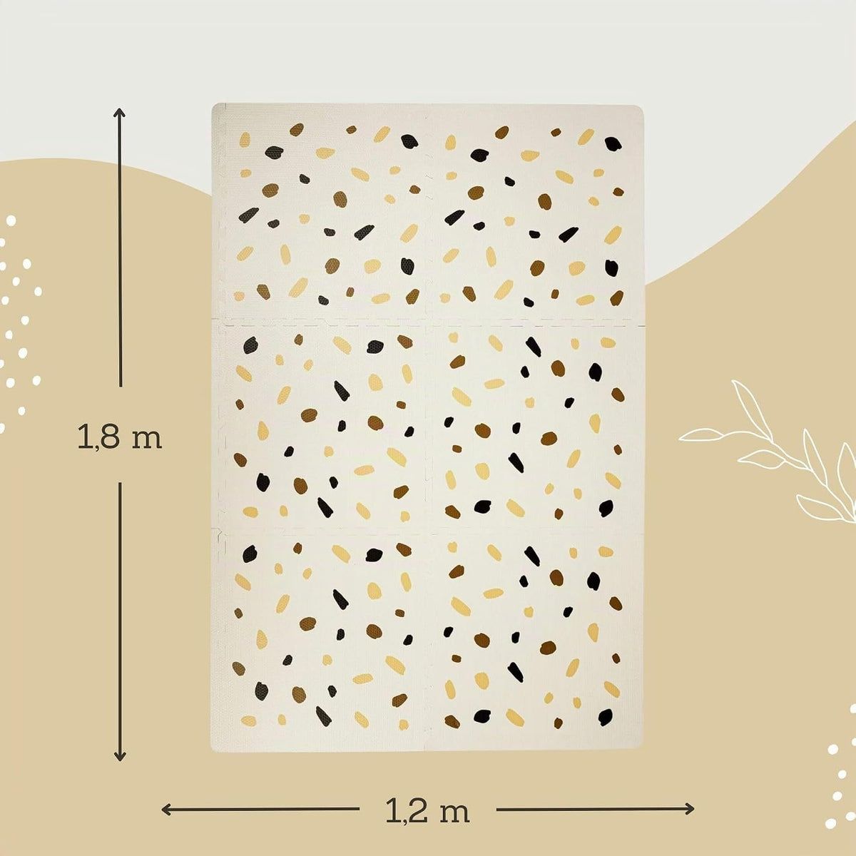 Stylish XXL Foam Baby Play Mat – Terrazzo Design (1.8m x 1.2m)