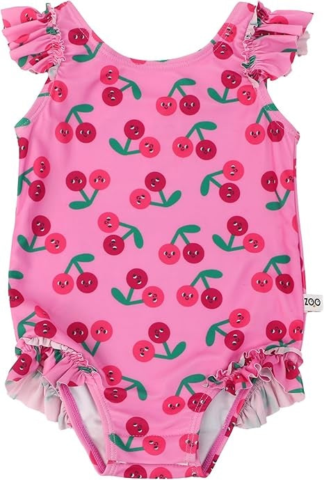 Zoocchini Ruffled 1 Piece Swimsuit Cheery