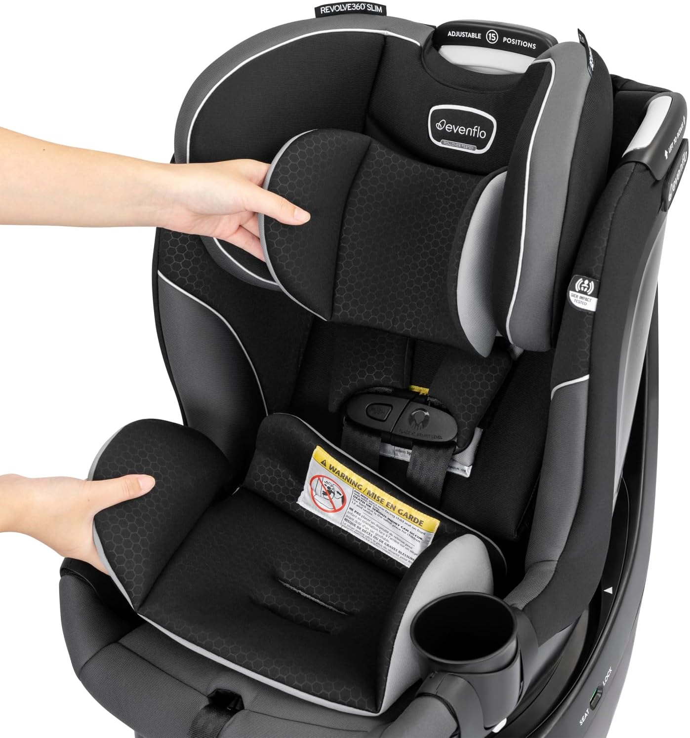 Evenflo Revolve360 Slim 2-in-1 Rotational Car Seat Canton Black