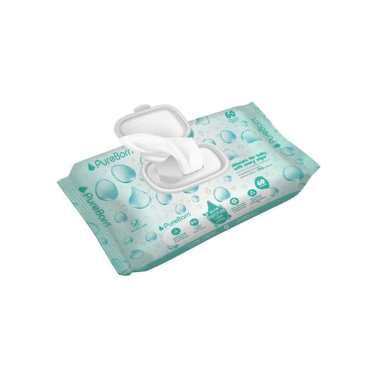 Pureborn Pure Moisture Water Wipes - 60 Pcs